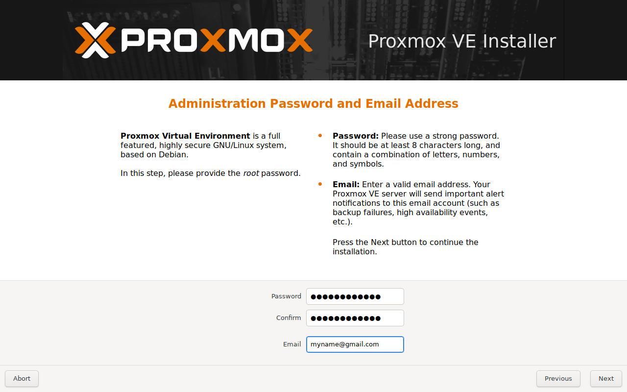 proxmox-install-password