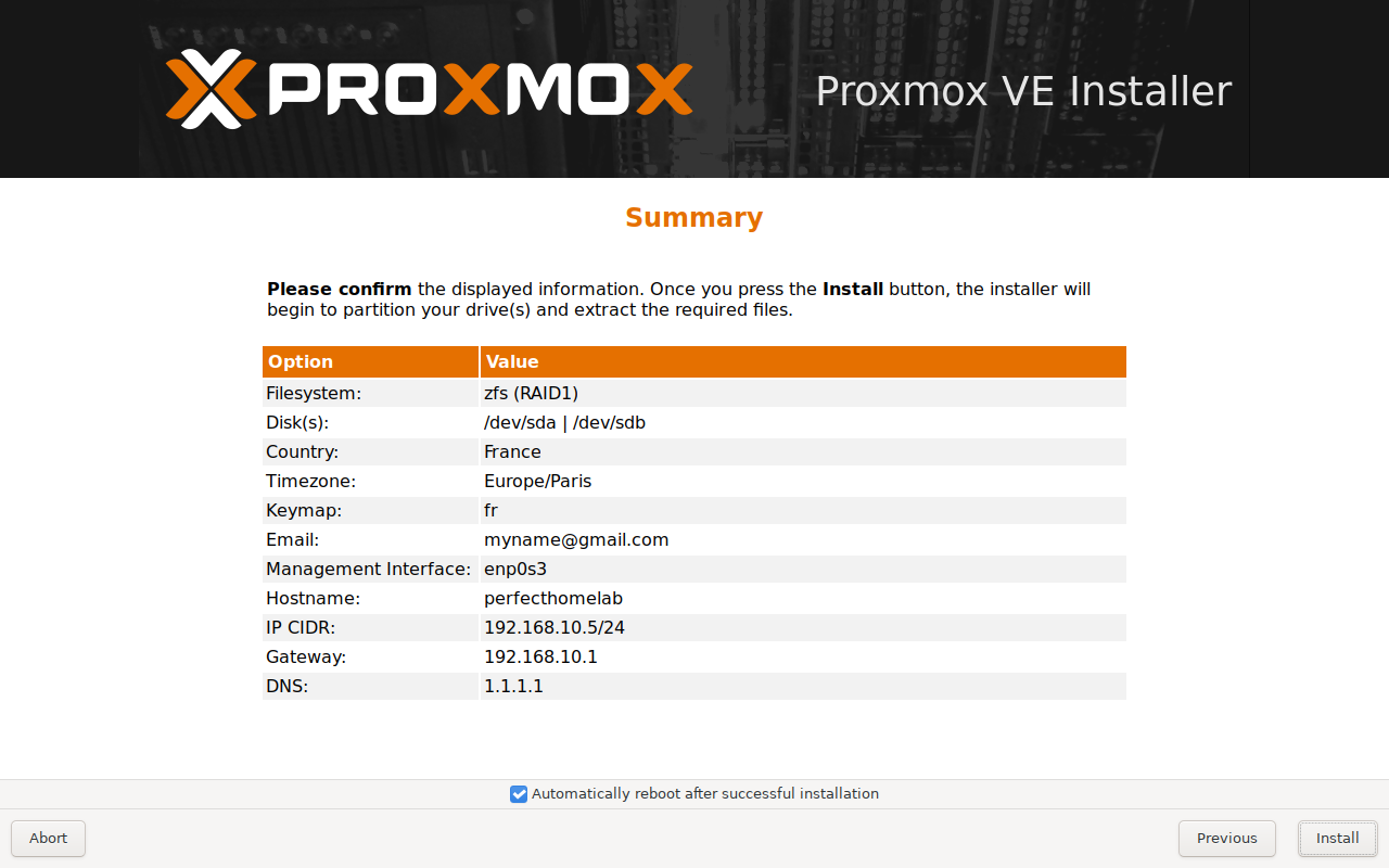 proxmox-install-summary